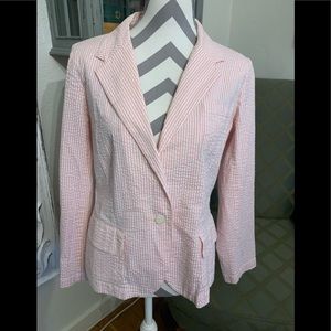 Izod pink seersucker blazer Petite XL